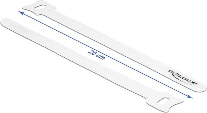 Actual product image Delock Velcro cable tie L 200 x W 12 mm white 10 pieces (Velcro cable ties, 200 mm, 10 pcs.)