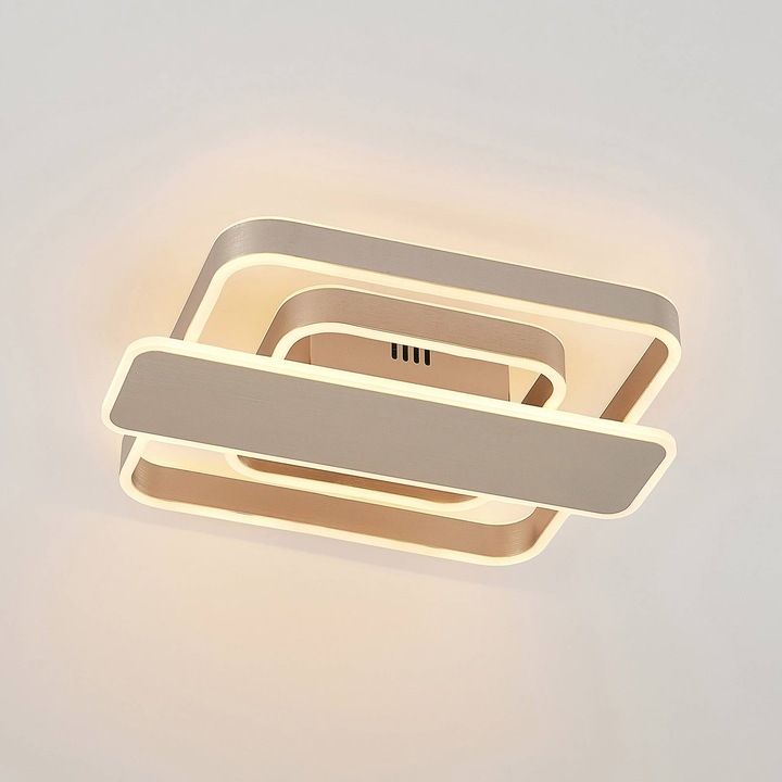 Produktbild Lucande Linetti LED-Deckenlampe eckig nickel 40cm (1545 lm)