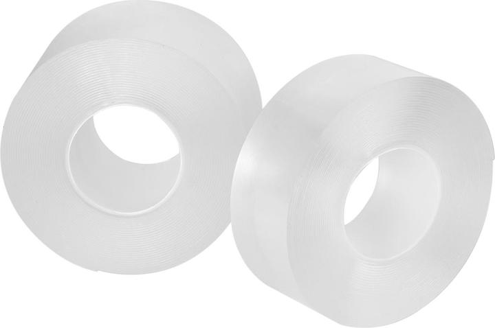 Actual product image Ideoon 2er-Set Doppelseitiges Nano-Klebeband Transparent (5m x 30mm): Starke 110g/cm² Haltekraft (30 mm)