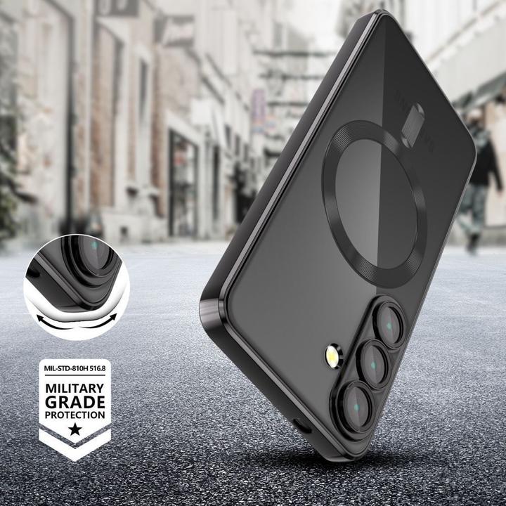 Actual product image Tech-Protect MagFlex MagSafe Case for Samsung Galaxy S25 Edge - Clear Black (Samsung Galaxy S25 Edge)