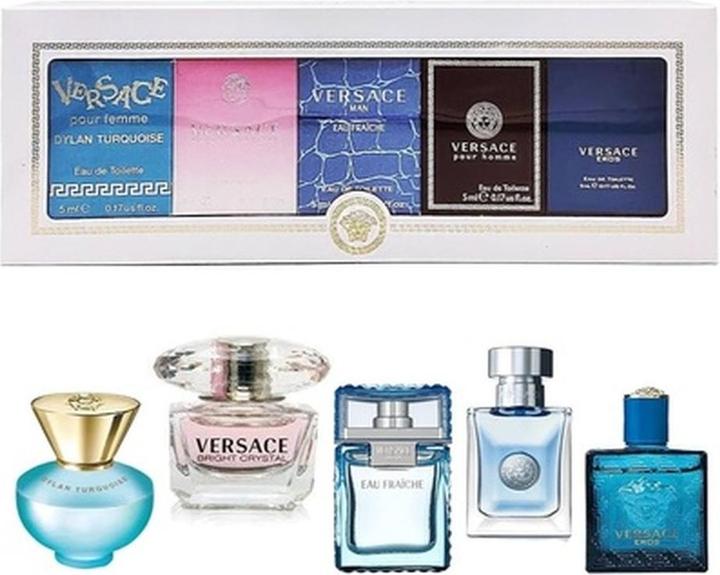 Actual product image NoName Set of miniatures Versace Dylan Turquoise Edt 5ml + Bright Crystal Edt 5ml + Man Eau Fraiche Edt 5ml (Perfume set)