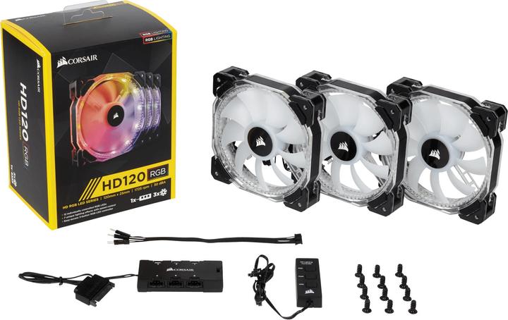 Produktbild Corsair HD120 RGB mit Controller (120 mm, 3 x)