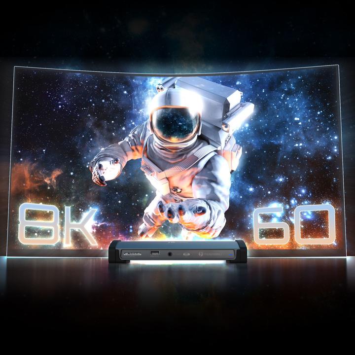 Produktbild j5Create JTD562-FN Docking station 8K Thunderbolt™ 4 - UE, Cablato, Thunderbolt 4, 96 W, 3,5 mm, 10 (USB-C)