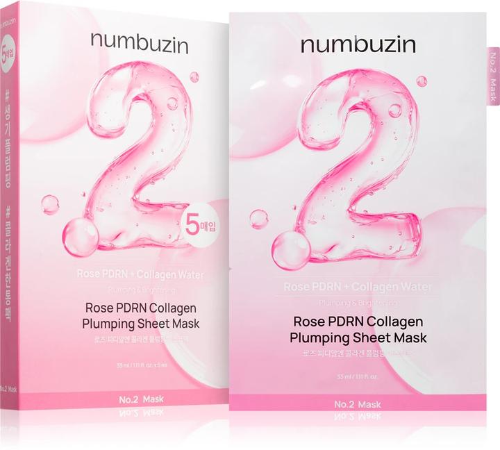 Actual product image Numbuzin No.2 Rose PDRN Collagen Plumping Sheet Mask