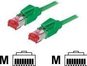 Image du produit Tecline Câble patch S/FTP, PiMF, Cat 6, vert, 1,0 m sans halogène, avec câble Draka et connecteurs Hiroso (S/FTP, CAT6, 1 m)