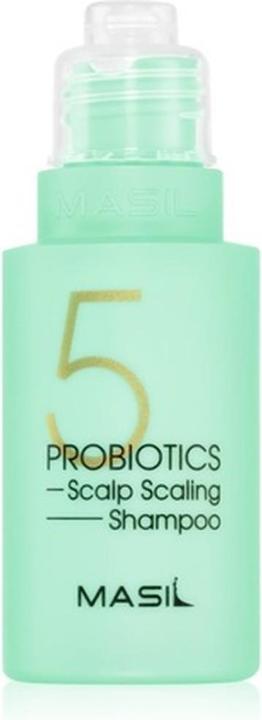 Produktbild Masil 5 Probiotics Scalp Scaling Shampoo 50 ml - Tiefenreinigendes Shampoo für fettige Schuppen (50 ml, Flüssiges Shampoo)