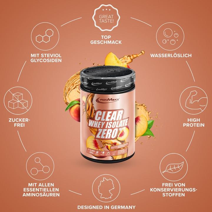 Produktbild IronMaxx Clear Whey Isolate Zero (Peach Icetea, 1x)