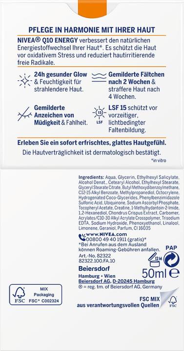 Produktbild NIVEA Q Plus C, Anti -Wreck -Creme, SPF 15, 50 ml (50 ml)