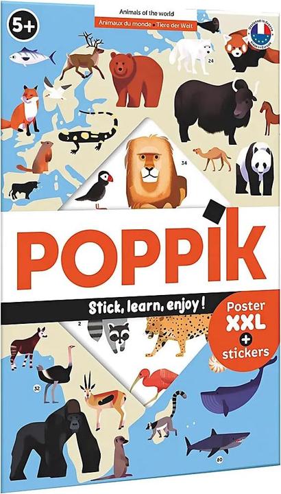 Produktbild Poppik Sticker Lernposter Tiere der Welt (67 Sticker)
