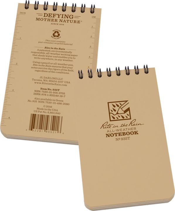 Image du produit Rite in the Rain Carnet de notes tous temps (7.6 x 12.7 cm, Quadrillé, Couverture rigide)