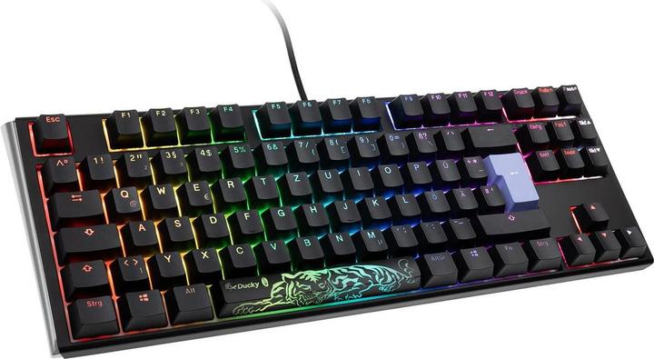 Actual product image Ducky One 3 Classic Black/White TKL Gaming Keyboard, RGB LED - MX-Clear (DE, Cable)