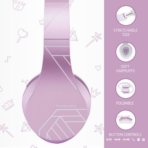 Produktbild PowerLocus Wireless Headphones for kids P2 (pink-white)