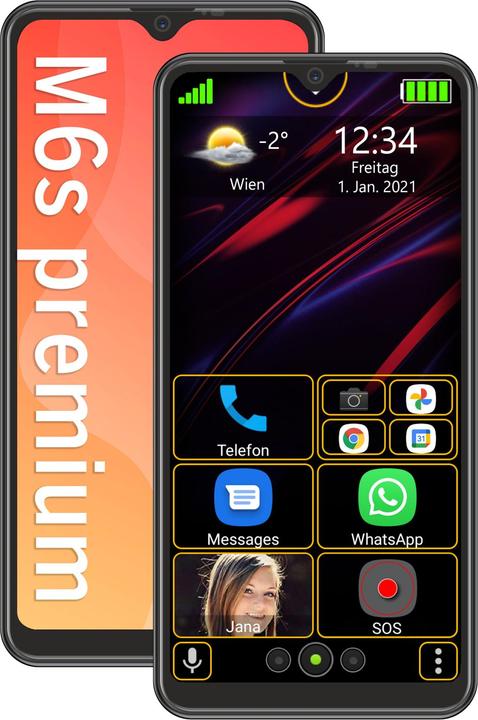 Produktbild Bea-Fon M6s Schwarz (32 GB, Schwarz, 6.26", Dual SIM, 4G)
