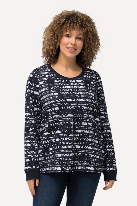Produktbild Ulla Popken Sweatshirt, offene Kanten, Rundhals, Langarm (42, 44)