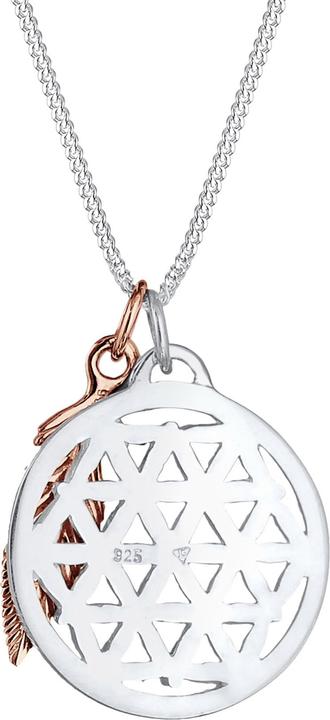 Produktbild Elli mit Lebensblume Feder Anhänger Bi-Color Silber (Sterling Silber, 45 cm)