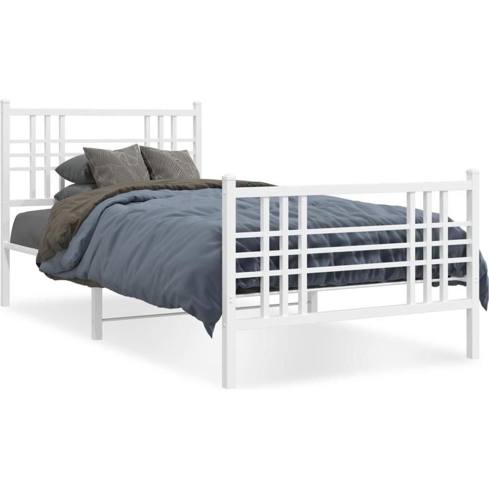 VidaXL, Bett, Bettgestell mit Kopf- und Fussteil (107 x 203 cm)