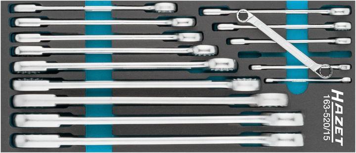 Produktbild HAZET Doppel-Ringschlüssel Satz 163-520/15 ∙ Aussen Doppel-Sechskant-Tractionsprofil ∙ 6 - 34 ∙ Anza… (32 mm, 8 mm, 18 mm, 24 mm, 6 mm, 14 mm, 25 mm, 11 mm, 23 mm, 12 mm, 22 mm, 7 mm, 30 mm, 26 mm, 17 mm, 21 mm, 28 mm, 15 mm, 19 mm, 9 mm, 16 mm, 34 mm, 27 mm, 20 mm, 13 mm, 10 mm)