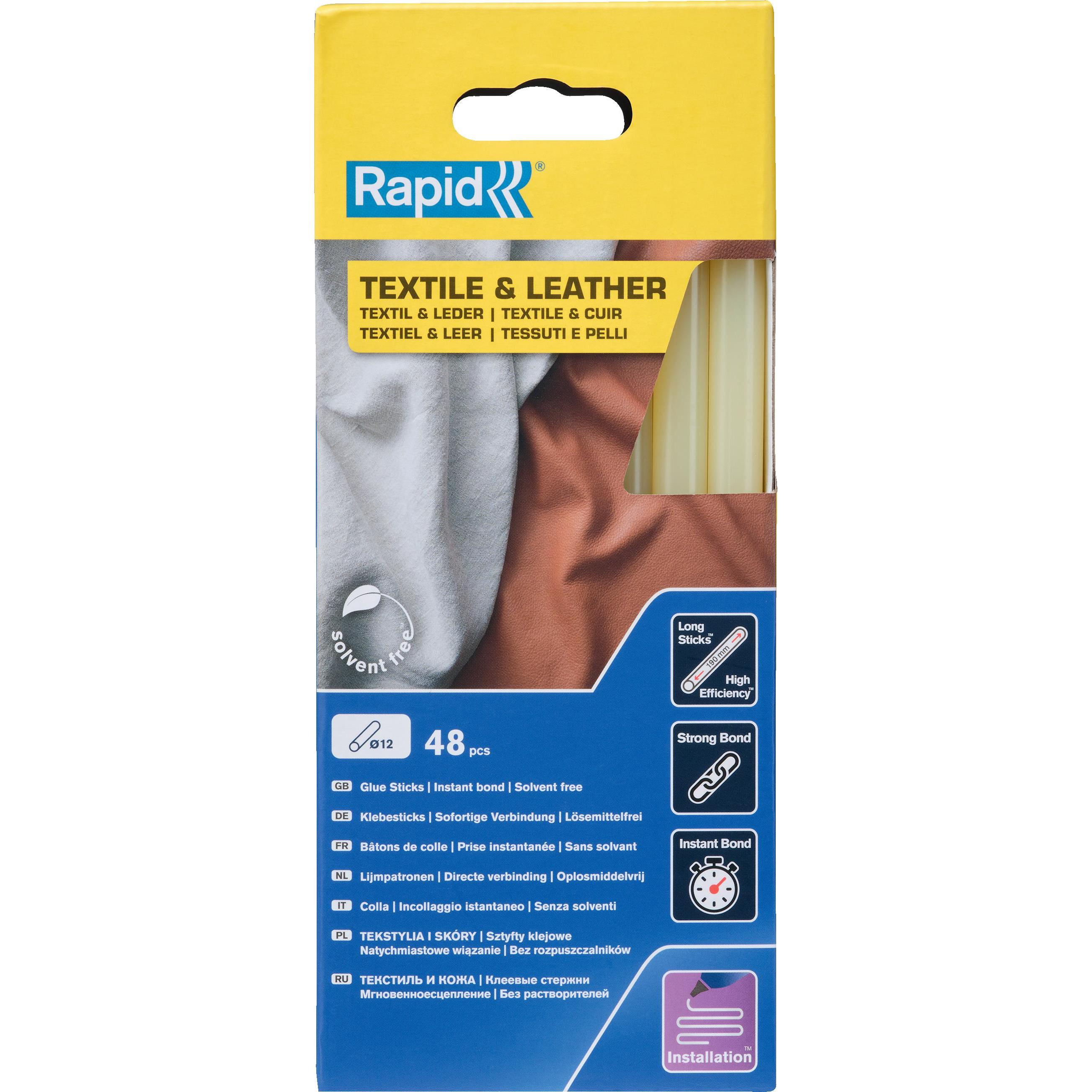 Rapid, Colla a caldo, Colla in stick per tessuti e pelle Ø12x190mm 48 pezzi