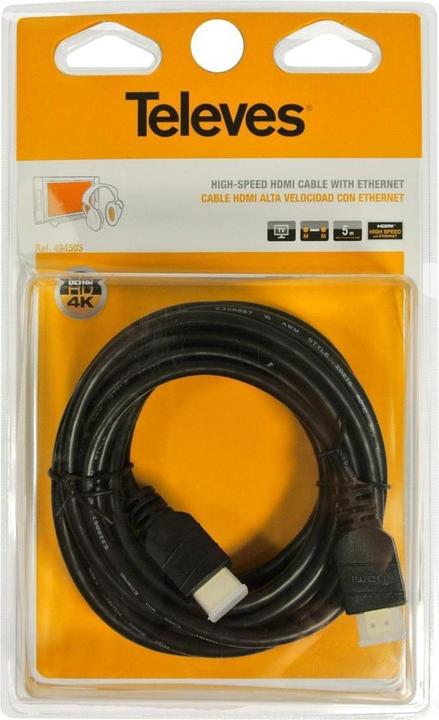Produktbild Televes Preisner HDK500 Kabel HDMI – HDMI Kabel (5 m, HDMI, HDMI) schwarz (5 m, HDMI, 2.0)