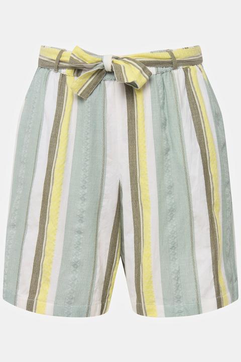 Image du produit Ulla Popken Short Rose avec taille élastique. Jambe large et rayures. (54)