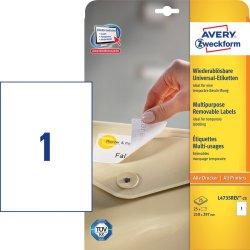 Avery, Etiketten, Entfernbarer Klebstoff