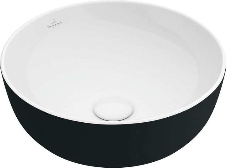 Villeroy & Boch Artis countertop washbasin 43 cm round white/black 417943BCT8 (430 mm, 430 mm)