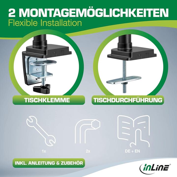 Produktbild InLine Tischhalterung mit Lifter (Tisch, 17", 9 kg)