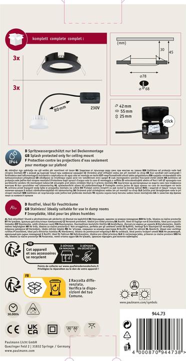 Produktbild Paulmann Einbauleuchte Nova (460 lm)
