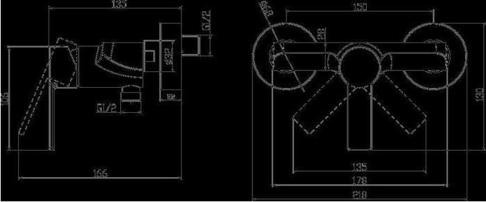 Actual product image Villeroy & Boch V&B Single-lever shower mixer ARCHITECTURA wall-mounted, 218x130x137mm chrome