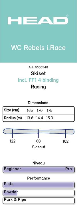 Produktbild Head WC Rebels i.Race (175 cm, Ohne Bindung)