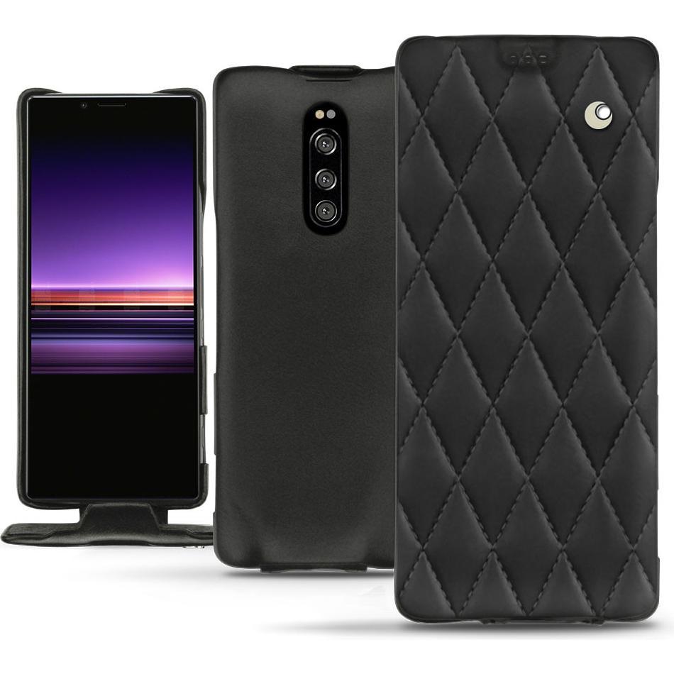 Noreve Lederschutzhülle vertikal (Sony Xperia 1), Smartphone Hülle, Schwarz