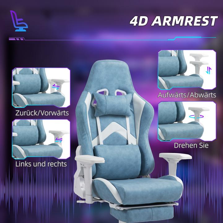 Image du produit Homcom Gamingstuhl Kunstleder Blau