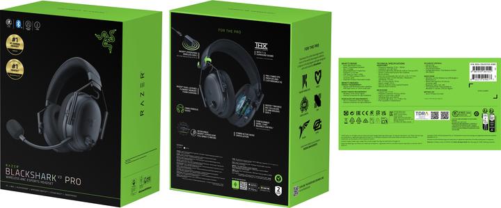 Produktbild Razer BlackShark V3 Pro - Black (Kabellos, Kabelgebunden)