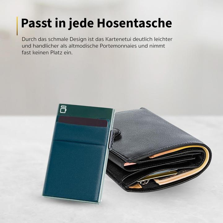 Produktbild Only-Bags.Store Kartenhalter mit Münzfach | Credit Card Holder Slim Wallet | Kartenhalter mit RFID-Geldbörse |