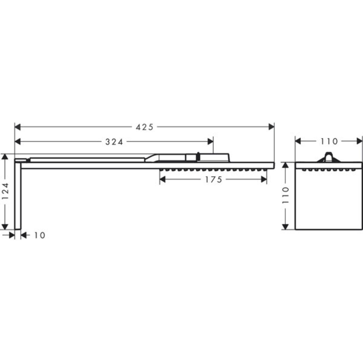Thumbnail - hansgrohe, Duschbrause, AXOR ShowerComposition Kopfbrausemodul 110/220, 1jet, Ausladung 425mm, 12592 (11.20 l/min)