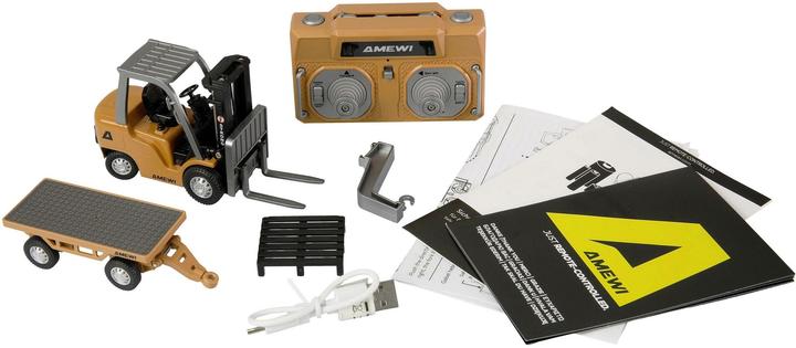 Actual product image Amewi Mini-Gabelstapler aus Metall, mit Anhänger, proportional 8-Kanal 1:64 RTR