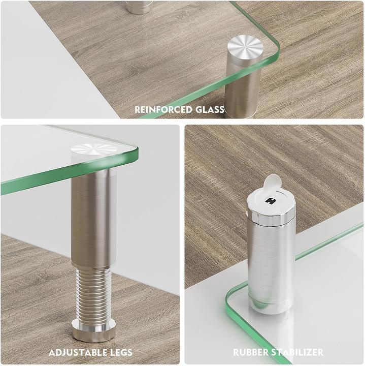 Produktbild Hemudu Höhenverstellbarer Monitor-Ständer aus Glas