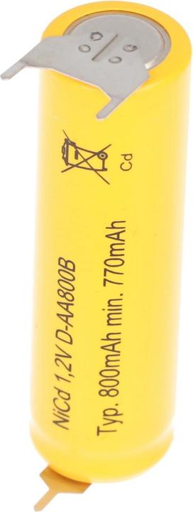 Actual product image AccuCell Battery Flat Top AA soldering lug 3-er Print + / -- (AA)