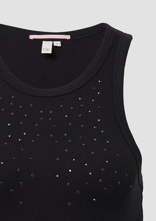 Actual product image S.Oliver T-Shirt Geripptes Tanktop mit Schmucksteine (M)