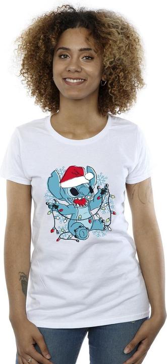 Produktbild Disney Lilo And Stitch Christmas Lights Sketch TShirt (XXL)