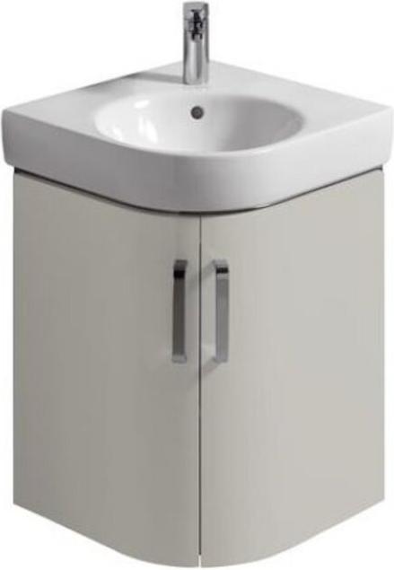 Actual product image Geberit Corner wash-hand basin Vanity unit Renova Nr. 1 Comprimo New 482x605x482mm Light grey matt/light (53 x 53 x 65 cm)