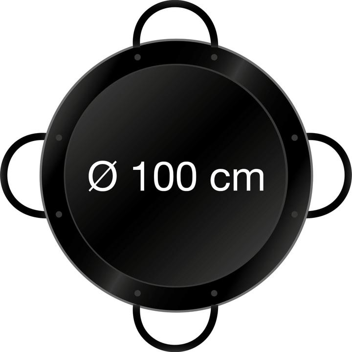 Immagine prodotto All'Grill Padella per paella smaltata Ø 100 cm con 4 manici (Padella per paella, Acciaio, Smalto)