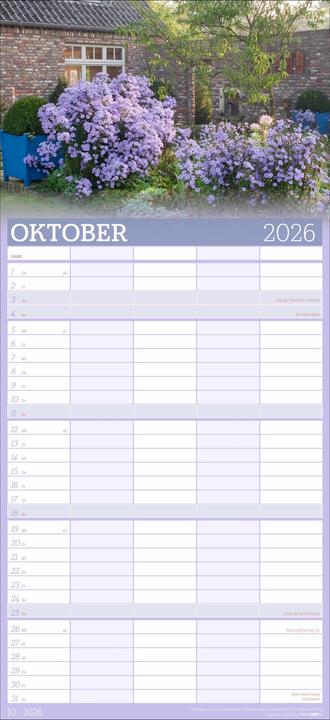 Produktbild Garten Familienplaner 2026 (22 x 48 cm, Deutsch)