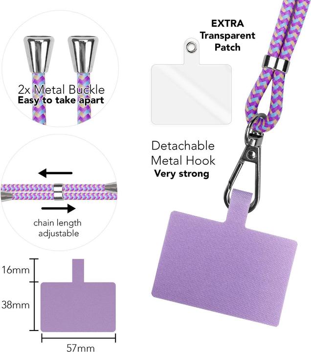 Produktbild Nalia Universal Handykette zum Umhängen mit Pad