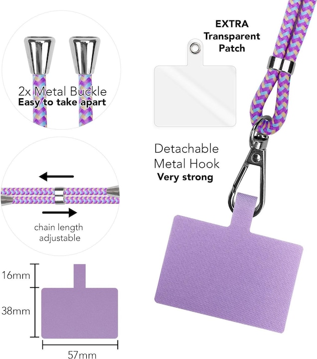 Productafbeelding Nalia Universele mobiele telefoonketting met pad
