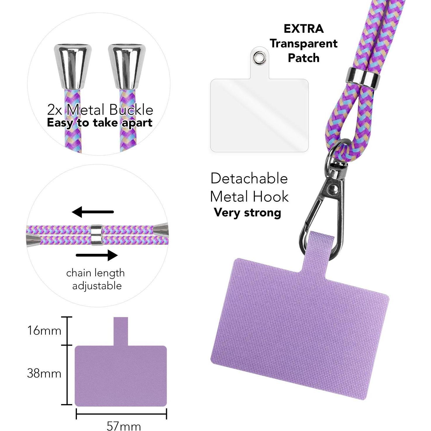 Thumbnail - Nalia Universal Handykette zum Umhängen mit Pad, Handykette, Mehrfarbig