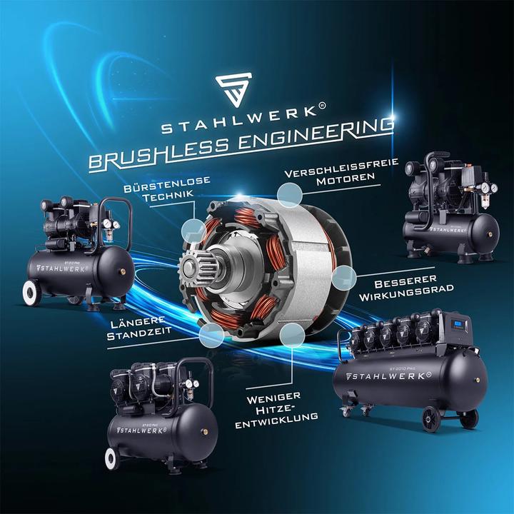Actual product image Stahlwerk Compressor ST-1010 Pro 10 bar, 6.5 hp, 4.8 kW, 630 l/min, 100 l tank (10 bar, 100 l)