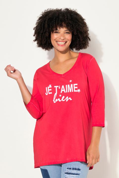 Image du produit Angel of Style T-shirt à délavage cold dyed et imprimé à message. Col et manches longues (50)