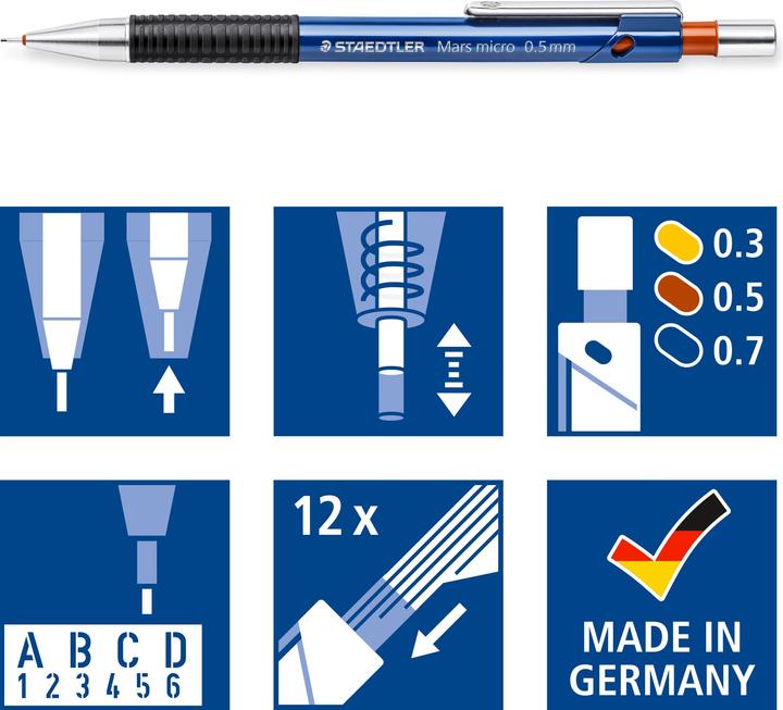 Actual product image Staedtler Mechanical pencil Mars micro ass. 3PCS (0.70 mm, HB, 3 x)