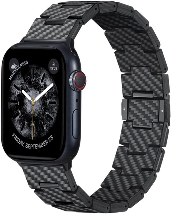 Produktbild Pitaka Band Carbon Fiber Retro for Apple Watch 1/2/3/4/5/6/7/8/9/10/SE/Ultra/Ultra2 black grey (Carbonfaser)